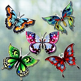 10 Pieces Butterfly Screen Protector Magnets Double Sided Screen Stickers Magnetic Flexible Screen Door Protector Decorative Multicolor Refrigerator Magnets for Screen Sliding Doors(Graceful Style)