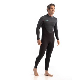 Jobe Mens Perth 3/2mm Back Zip Wetsuit - Graphite Grey - Easy Stretch - 3 mm neoprene on chest & back, 2 mm on other panels