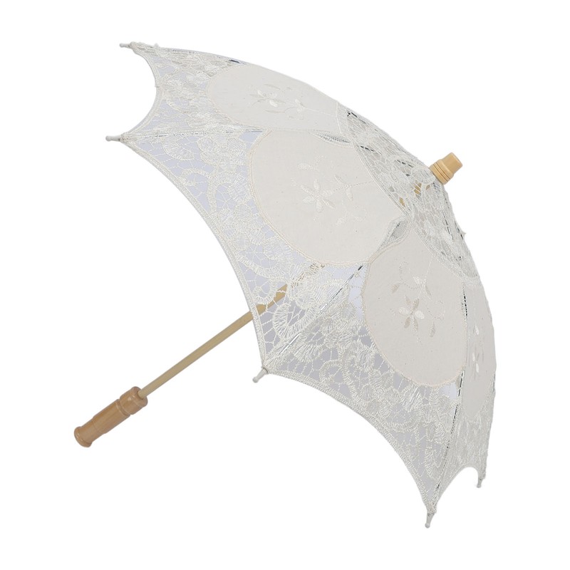 Lace Parasol Umbrella Wedding Bridal Lace Umbrella Decorative Embroidery Flower
