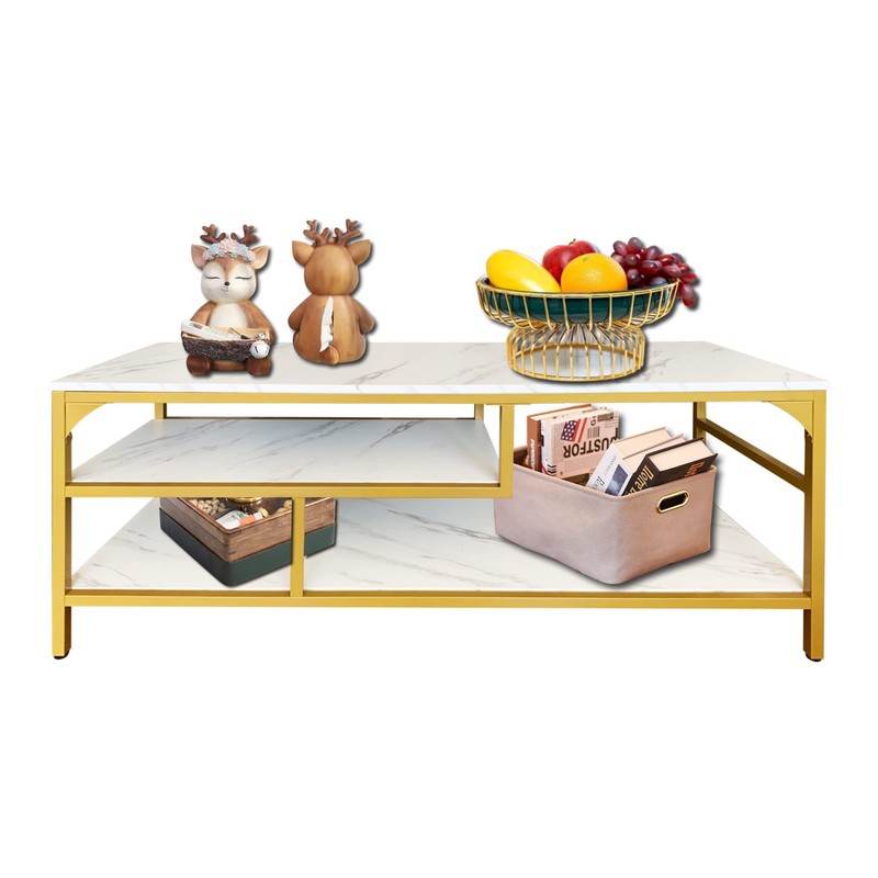 AT-VALY 3-Tier Stand for TV Media Console Table with Open