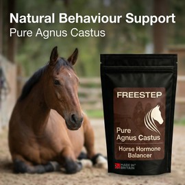 Freestep Pure Agnus Castus | Natural Mare Calming and Hormonal Support for Horses | Pure Vitex Chasteberry Powder for Behaviour Balance and Moody Mares | Horse Temperament