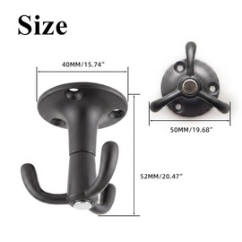 MUCOHO 4 Pack Rotatable Hook, Heavy Duty 3-Prong Ceiling Coat Hooks, Coffee Hooks Under Cabinet, Under Shelf Closet & Bar Purse Hooks for Kitchen & Garage (Gray)