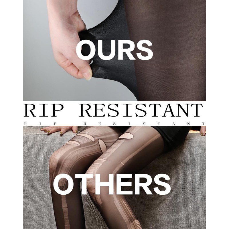 DUCMODA Unbelievable Durability Sheer Tights for Women, 20D High Waist