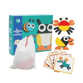 DEAR MIA LITTLE LIZ | Juguete Didáctico Montessori Tangram Bloques de Madera | Niños Infantil