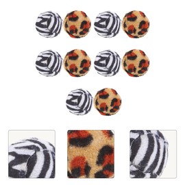 DOITOOL Leopard Print Cat Toy Balls 10Pcs Activity Cat Playing Toys Catnip Balls for Kitten Sturdy Material 2 Colors Random