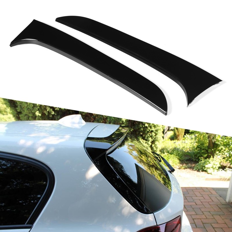 2pcs Rear Window Side Spoiler Canard Wing Glossy Black Replacement