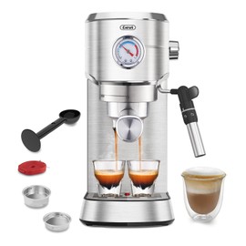 Gevi Espresso Expresso Machine 20 Bar with Auto Milk Frother, Professional Espresso Maker with Steam Wand, Compact Stainless Steel Cappuccino & Latte Machine, Gift for Coffee Lover, Home Baristas