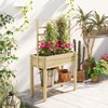 Outsunny Wooden Raised Garden Bed with Trellis, Elevated Planter Box
