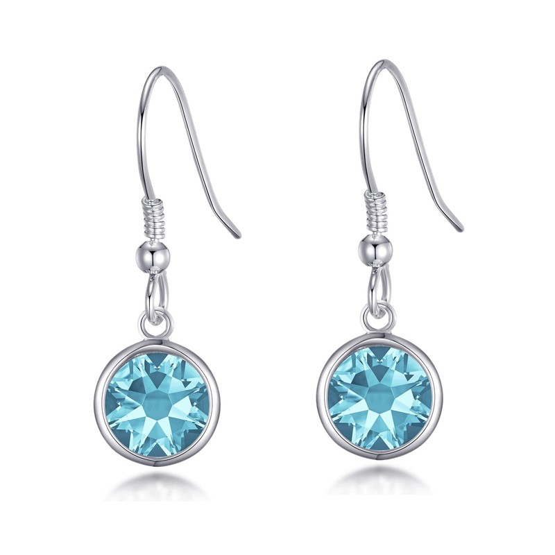 Philip Jones March Birthstone Drop Earrings Created with Aquamarine Zircondia®