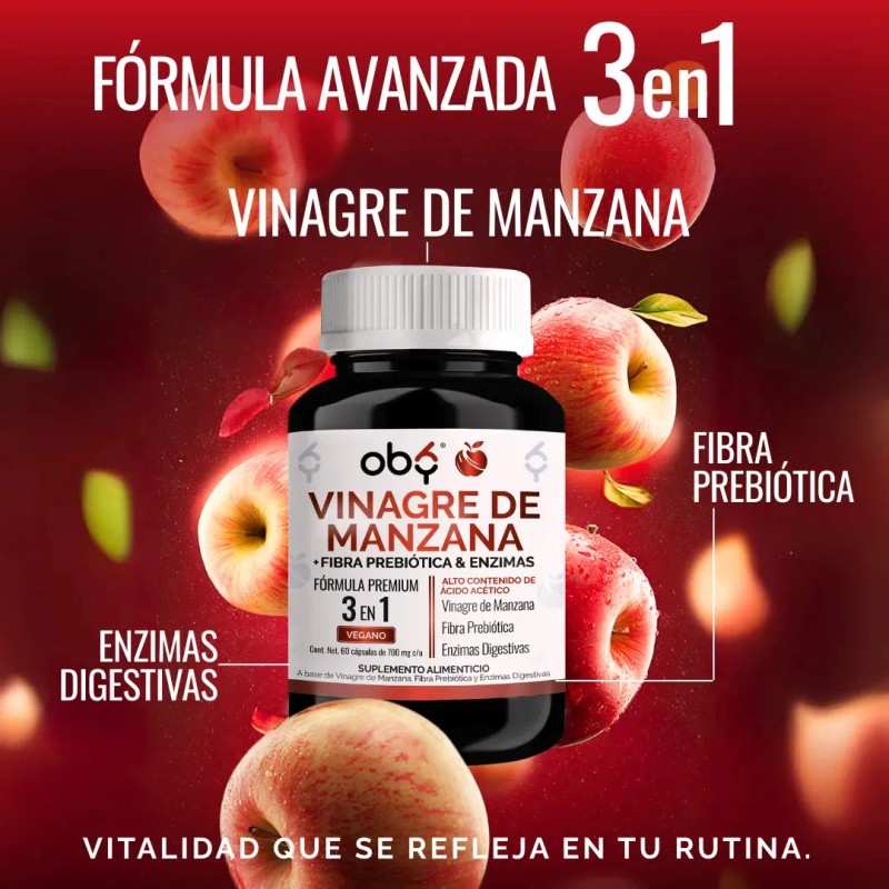 Vinagre Manzana Enzimas Digestivas 700 Prebioticos Inulina Achicoria Capsulas Veganas