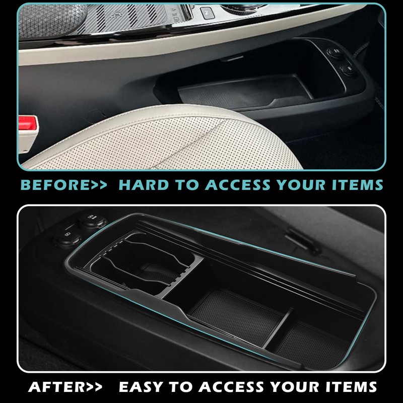 BestEvMod Lower Center Console Slide Cover Organizer Tray Compatible with