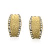 Matte Hammered Shrimp Half Hoop Earrings For Women Cubic Zirconia