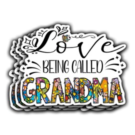 (3Pcs) Love Being Called Grandma Sticker, Mother's Day Vinyl Stickers Decorate for Water Bottles, Books, Laptops, Phones, Tumblers, Size 2.4 x 3 Inch