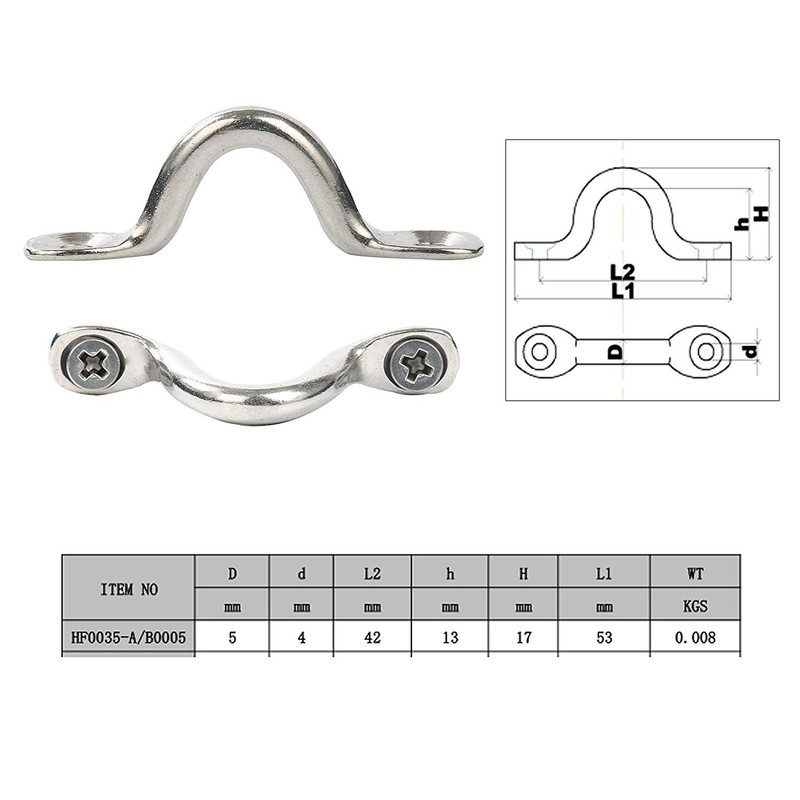 Amarine Made Pack of 10 Stainless Steel Bimini Boat Top