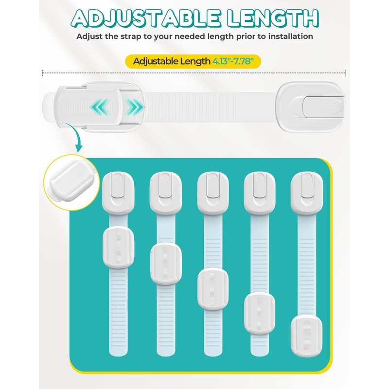 Cabinet Locks Baby Proofing - 14 Pack Child Safety Latches