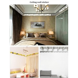 MEYA Set of 10 DIY Mirrored Wall Sticker,3D Acrylic Mirror Decal for The Ceiling Baseboard Waist Pattern Decorative Ceiling Borders