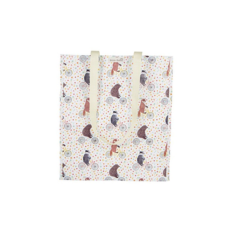 Sass & Belle Woven Plastic Shopper Tote Bag - Happy