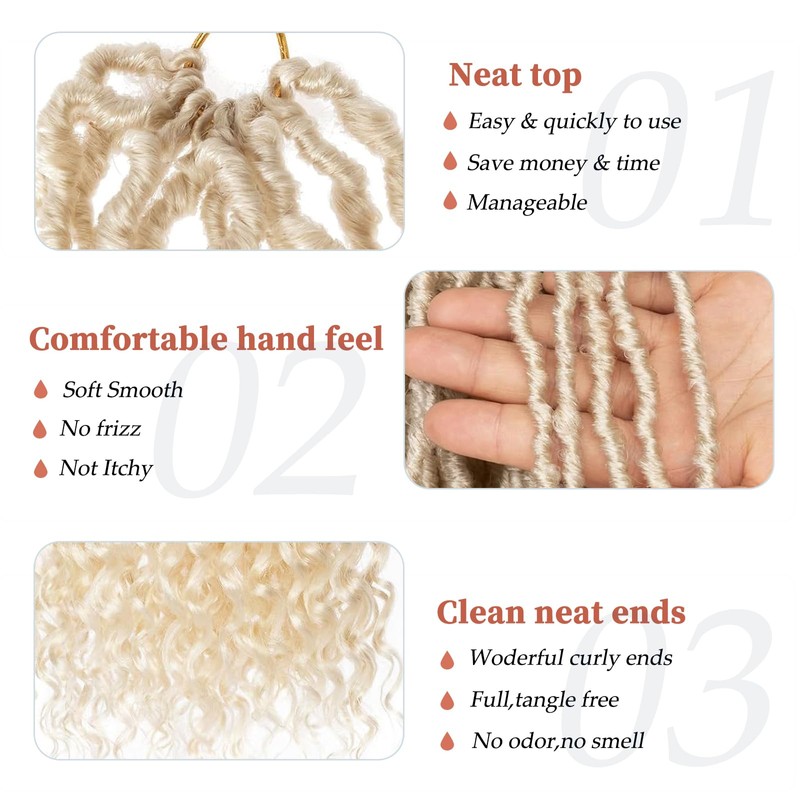 Stephanie 18 Inch Goddess Faux Locs Crochet Braids With Curly