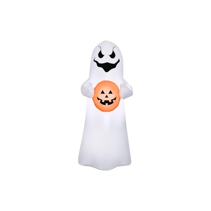 Gemmy Airblown Inflatable Ghost w/JOL, 4 ft Tall, Multi