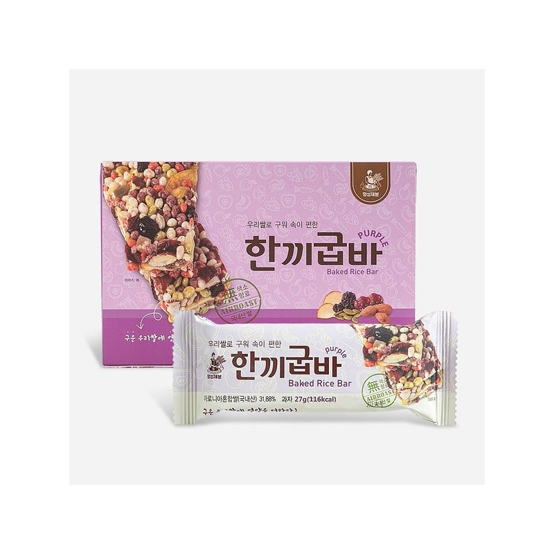명성제분 한끼굽바 퍼플 27g 12입 우리쌀로 만든 영양바 아로니아 Myungsung