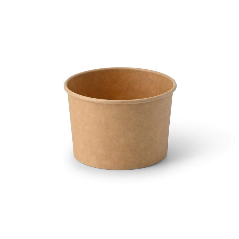 BIOZOYG 50 x Cardboard Ice Cream Cups, 200 ml, Brown,