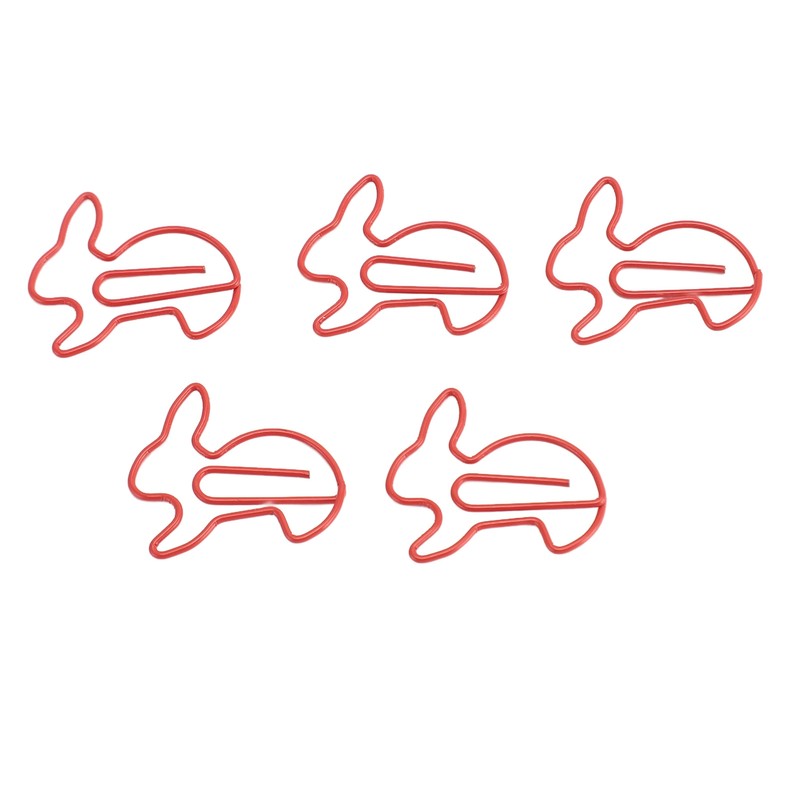 100pcs Paper Clips Prevent Slip Cute Rabbit Shaped Decorative Bookmark