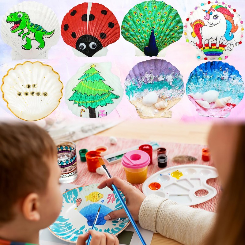 Lanwexy 25PCS Sea Shells Scallop Shells Natural White Sea Shells