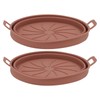 2PCS Fryer Silicone Liners Round 21cm Diameter with Handle Fryer