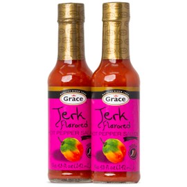Grace Jerk Hot Pepper Sauce 4.8oz - 2 Pack - Authentic Jamaican Scotch Bonnet Pepper with Seasoning - Jamaican Wing Sauce - Caribbean Jerk Seasoning Jamaican Style