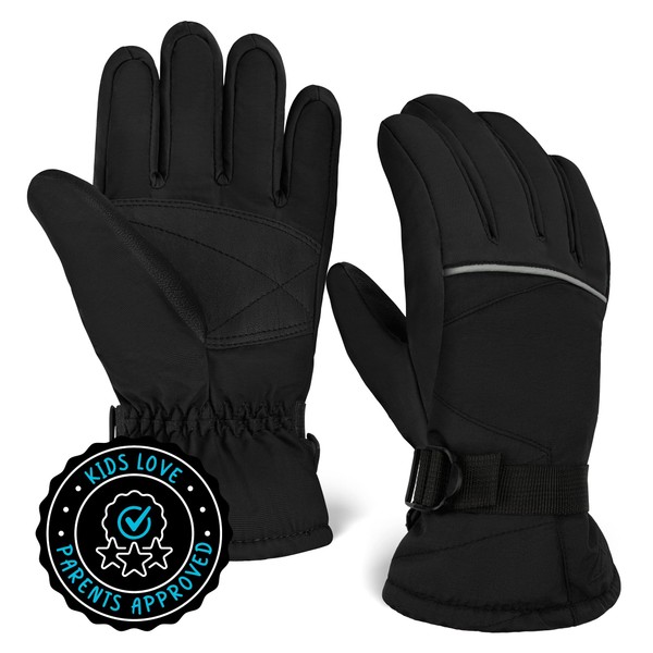 Tough Outdoors Kids Winter Gloves - Kids Ski Gloves - Toddler Snow Gloves, Waterproof Insulated Gloves Girls & Boys, Childrens Winter Gloves