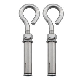 DGBRSM 2pcs 304 Stainless Steel 5/16-inch Concrete Wall Anchor Eye Bolts and Screws, Concrete Masonry for Wall and Ceiling