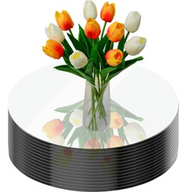 14Pack Round Mirror Centerpieces for Tables Decorations, 6inch Acrylic Round Mirror Trays Plates for Table Centerpiece Candles Wedding Baby Shower Christmas New Year Party Decor Crafts 2mm (12inch)