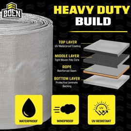 Heavy Duty Tarp Waterproof Large Cover |Silver/Black, 14' x 20' 10 Mil Thick | Rip Proof Tarps | Thick Weave Material, UV Resistant Great for Tarpaulin Canopy Tent, Boat, RV or Pool Cover