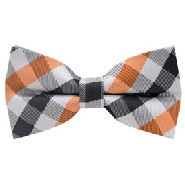 Carahere Men's Bow Ties Pre-Tied Adjustable Fun Pattern Bow Ties for Men Orange White Black