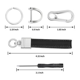 ZOIBV Car Keychain Leather Key Chain Fit for Truck, Suvs, Pickup,Sturdy Key Holder Gift for Men & Women Car Accessories (Black)