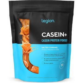 LEGION Casein+ Casein Protein Powder (Salted Caramel) - Slow-Release Micellar Casein Protein Powder - Non-GMO, Gluten-Free & Naturally Sweetened Casein Powder from Grass-Fed Cows