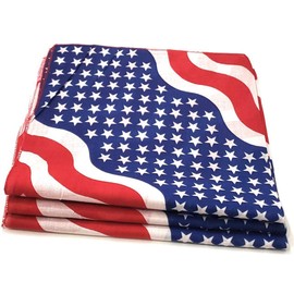 Set of 3 Jumbo Bandanas 100% Cotton Paisley Cowboy Bandanas by M.H.I. (USA Flag)