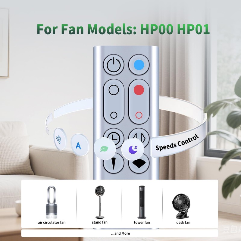 CLVIZCXOM Fan Remote Control Replacement for Dyson AM09 HP00 HP01