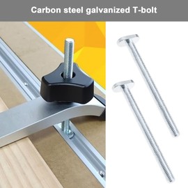 OTOTEC 10PCS M8x100mm Thread T Slot Fastener Tool Drop-in Stud T-Nut Sliding Screw Bolt Carbon Steel Zinc Plated for 30 Series Miter Track Woodworking Tool