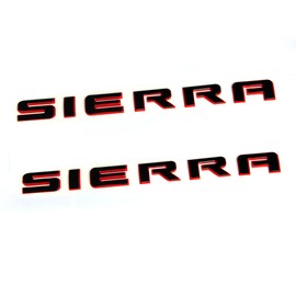 Yoaoo 2Pack OEM Sierra Red Line Emblem 3D Badges Nameplate Compatible with Sierra Redline