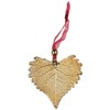 Ornament, Cottonwood Leaves - Gold Plated - Heart Shape, Actual