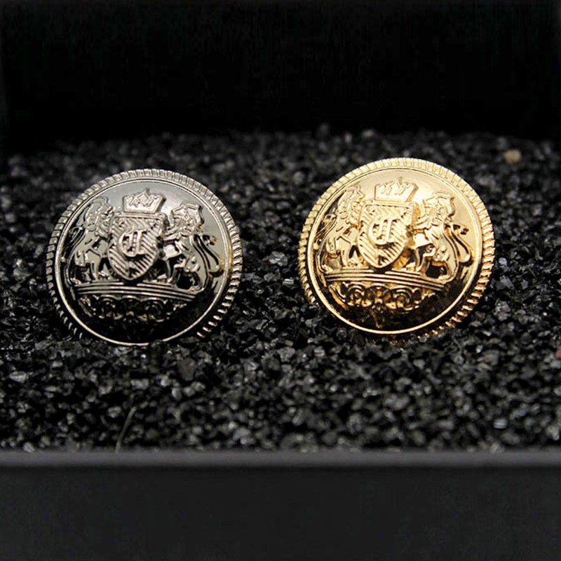 Fashion Decorative Metal Buttons Lace Mesh Surafce With Logo Coat