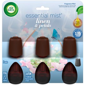 Air Wick Essential Mist Refill, 3ct, Linen & Petals, Air Freshener, Essential Oils