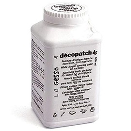 Décopatch - Ref GE300AO - Gesso Primer Paint - 300g Bottle - Thick White Acrylic Paint, Suitable for Creating a Plain White Base on Papier Maché Before Decoration