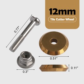 GGTE 12mm Tile Cutter Scoring Wheel 14A for All Sigma Pull Handle Tile Cutters,Alloy Manual Tile Cutting Wheel for Ceramic Tile, Ceramics, Porcelain, Glass 2-Pack