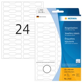Herma 10 x 49 mm Semi-circle Ring/ PriceMatt Labels for Manual Marking - White (600 Labels)
