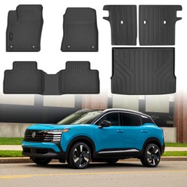 All Weather Car Floor Mats Cargo Liner with Backrest Mat for 2025 Nissan Kicks SV/SR 2-Row, TPE Rubber Floor Liners Full Set Automotive Mats for 2025 Nissan Kicks Accessories