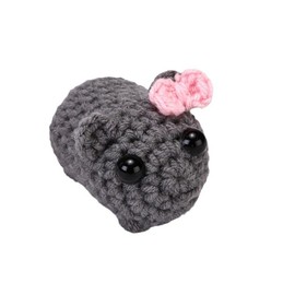 Fokroin Hamsti Keyring, Sad Hamster with Sound, Crochet Keyring, Cute Hamster Plush Toy, Sad Hamster Keyring, Anti-Stress Small Gift for Friend Partner, grey / brown