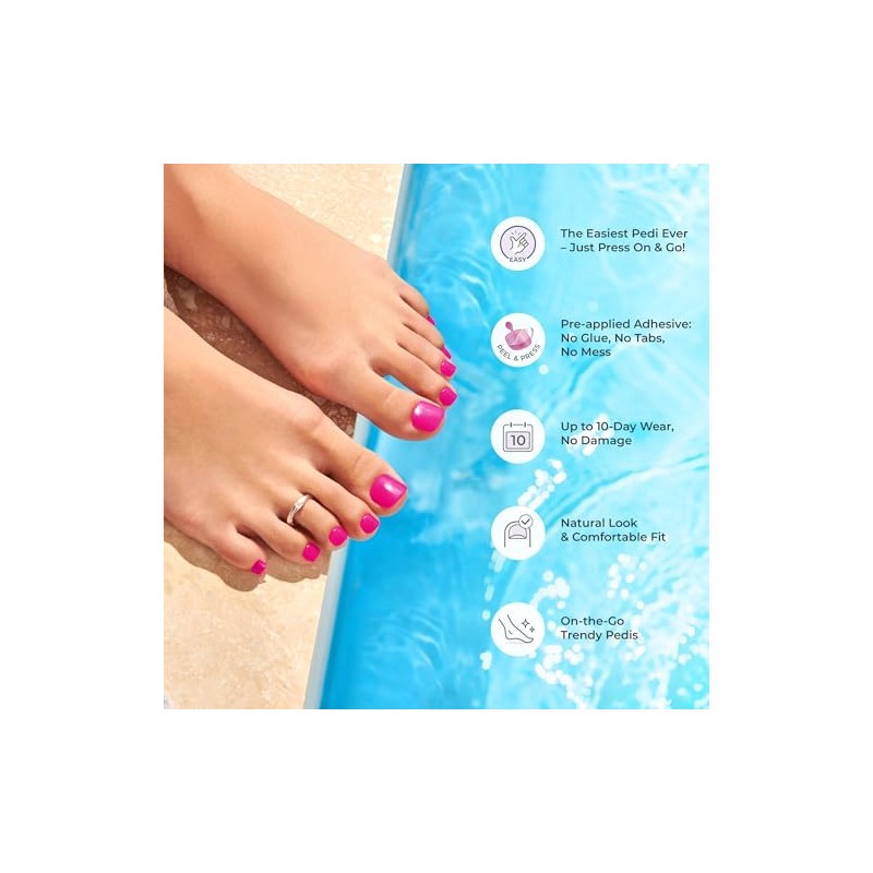 UÑAS POSTIZAS PARA PIES IMPRESS FEEL THE BEAT - KISS