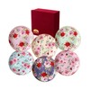 BTaT- Porcelain Floral Plates with Gift Box, 8-Inch, Set of